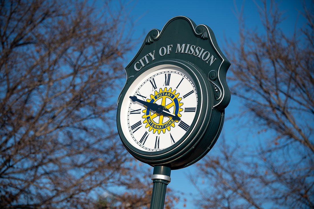 Historic clock in City of Mission Kansas