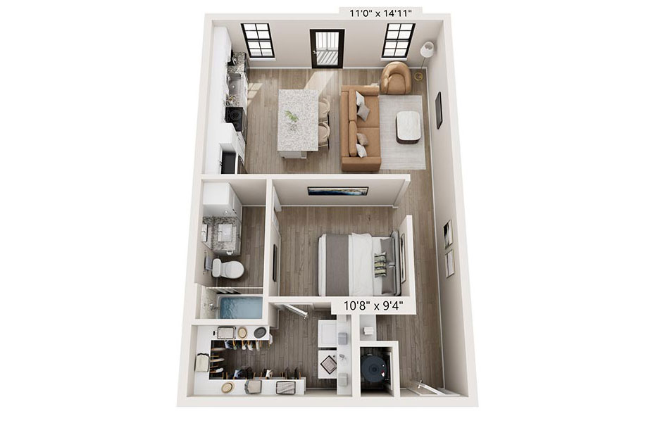 Mission Flats floor plan A1