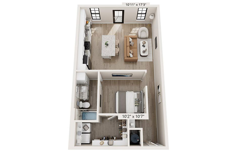 Mission Flats floor plan A1a