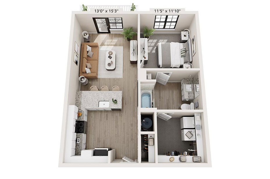 Mission Flats floor plan A3-ADA