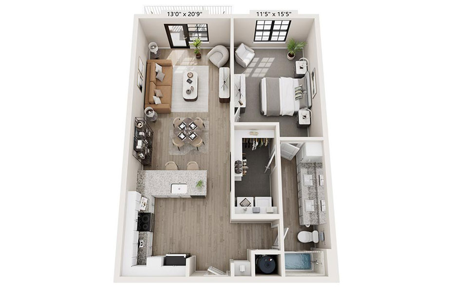 Mission Flats floor plan A3a