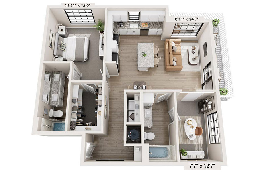 Mission Flats floor plan B3