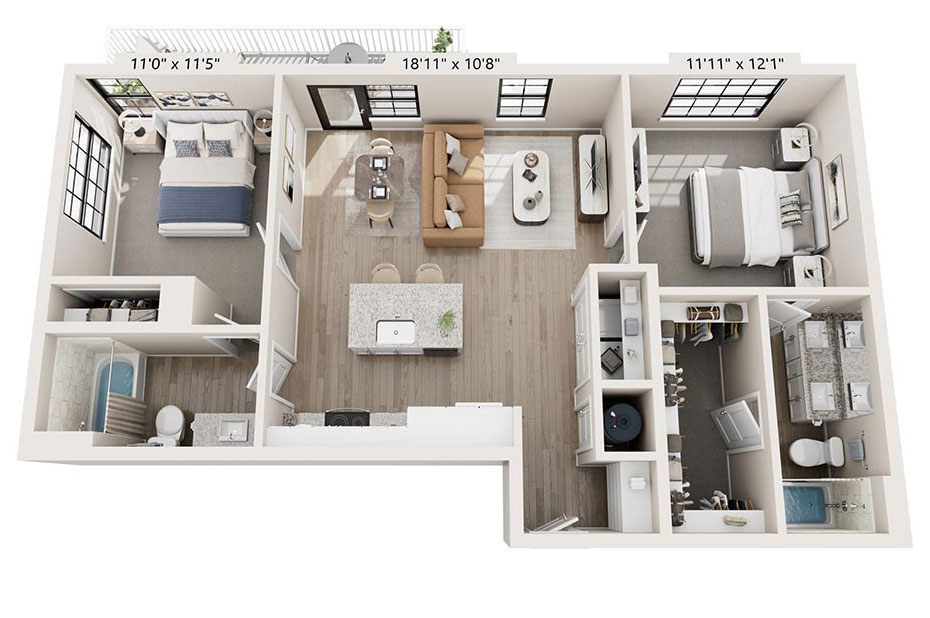 Mission Flats floor plan C1