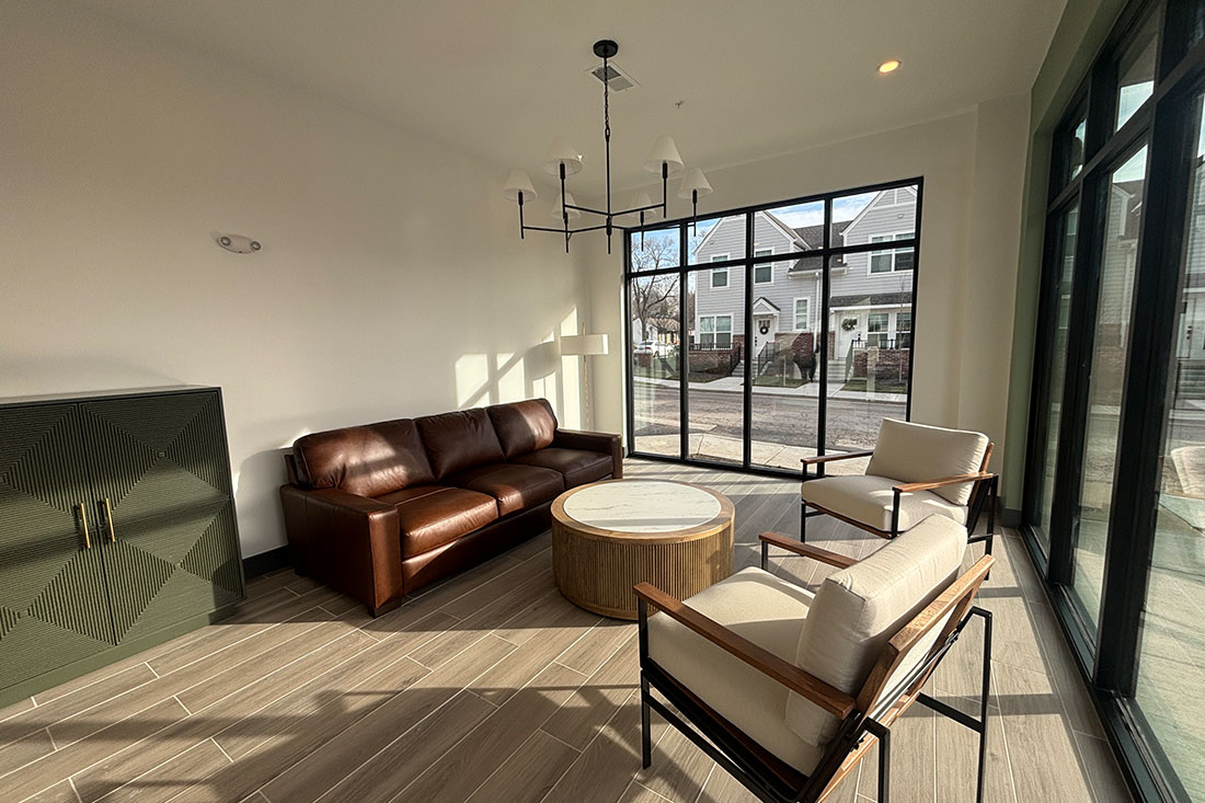 Interior living space at Mission Flats Apartments in Mission, Kansas